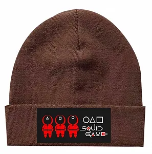 Шапка Игра в Кальмара детская для подростка Squid game демисезон коричневая - Фото 1