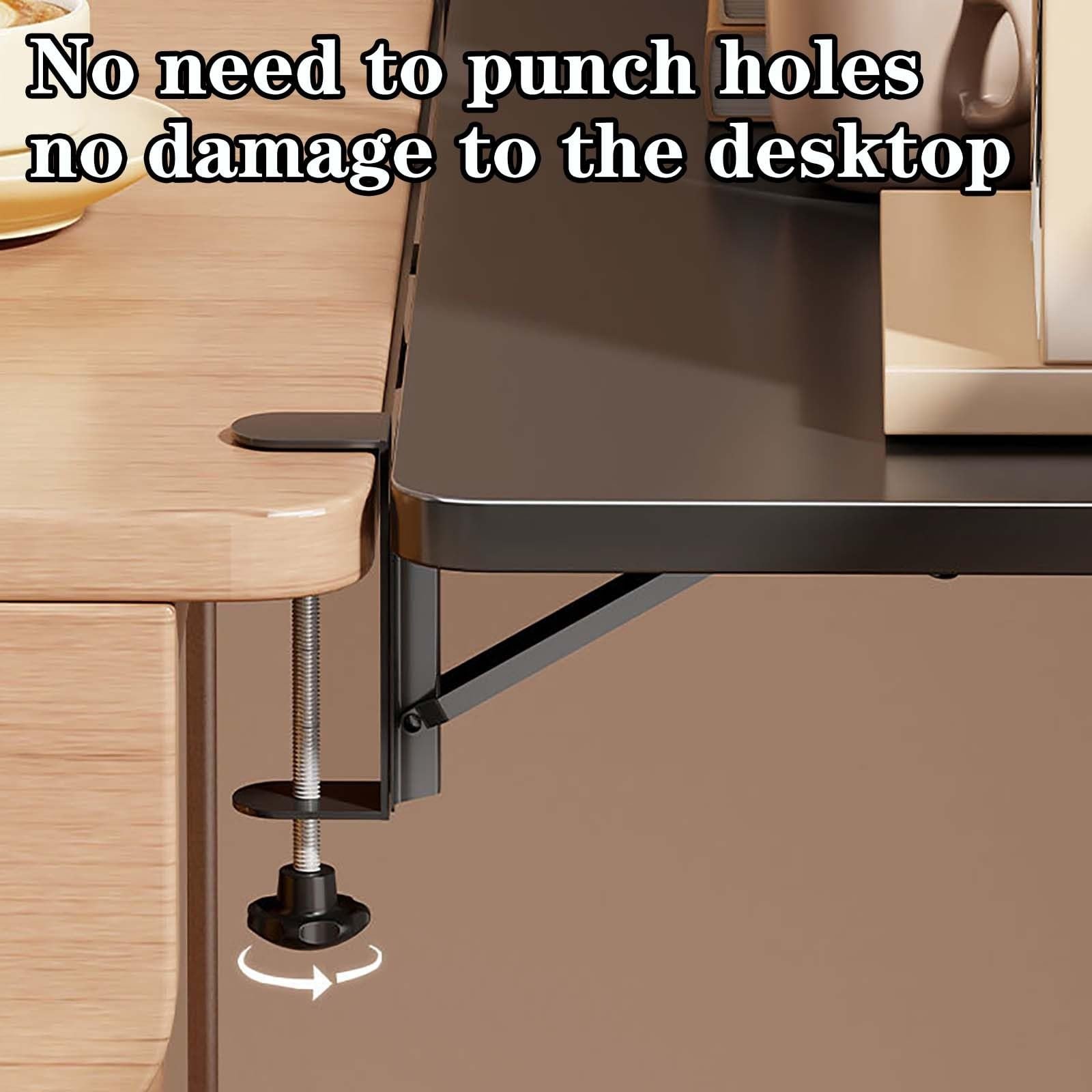 Розширювальна платформа для столу Nizer, ергономічна, без свердління, для ноутбука, вигнута, чорна, 60x20x1.2 см, фото №5 Розширювальна платформа для столу Nizer, ергономічна, без свердління, для ноутбука, вигнута, чорна, 60x20x1.2 см, фото №5