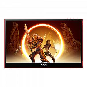 Монитор AOC Gaming 16G3 16 дюймов Full HD FreeSync (1920 x 1080, 144 Гц, MicroHDMI 1.4, USB-C) черный/красный - Фото 1
