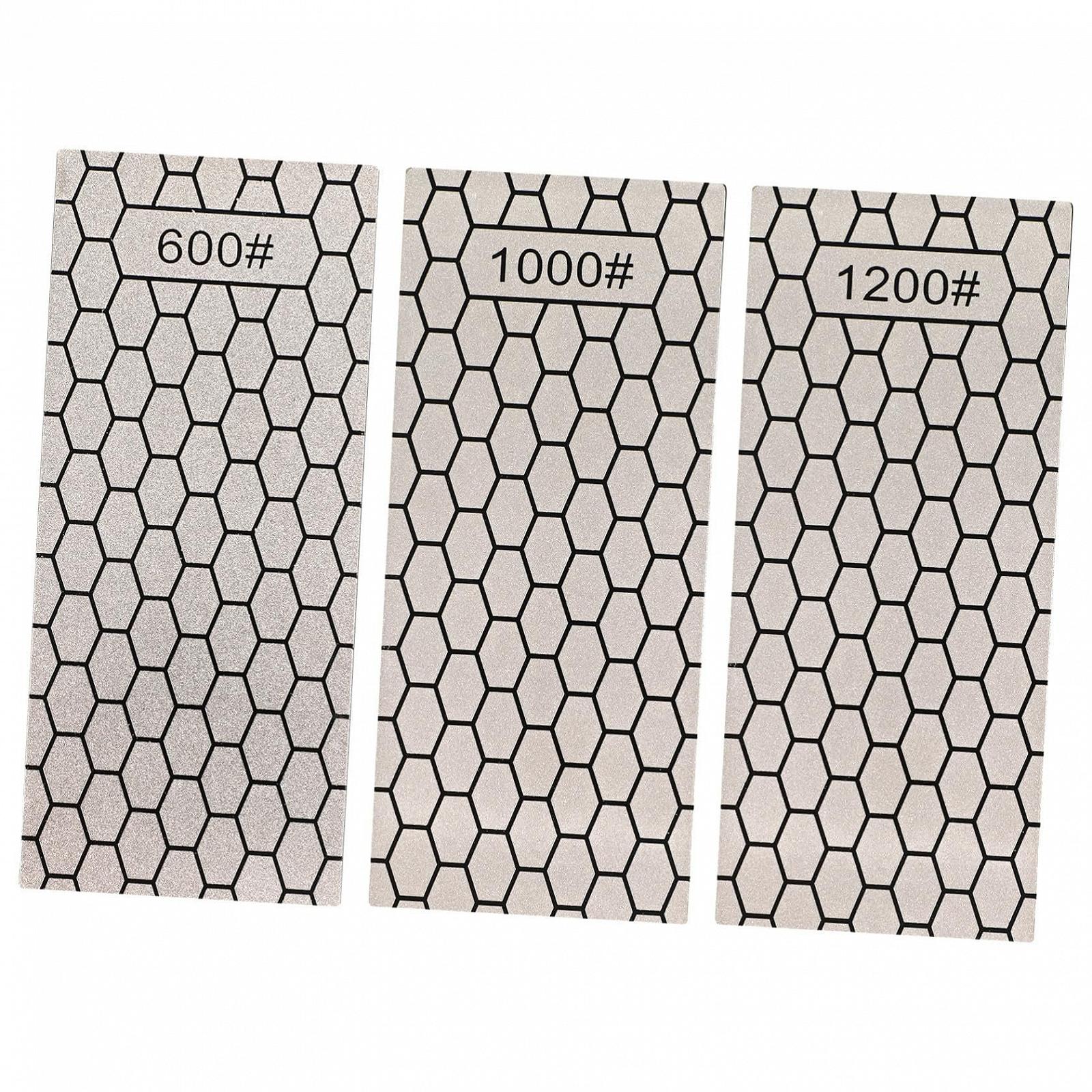 Алмазные шлифовальные пластины Ipetboom набор 3 шт. разной зернистости для шеф-ножей, фото №1