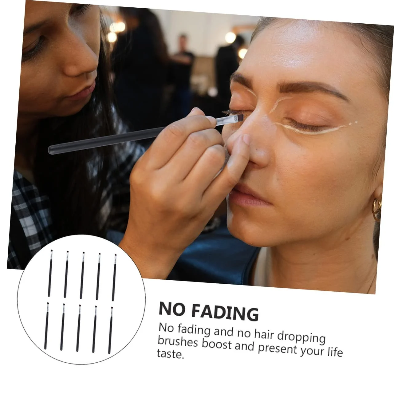 Кисти Beavorty для бровей угловые, для макияжа глаз, портативные, для основы, мини-Кисти для румян, Кисти для теней, для смешивания, дорожные, деревянная ручка, 10 штук в упаковке, фото №6