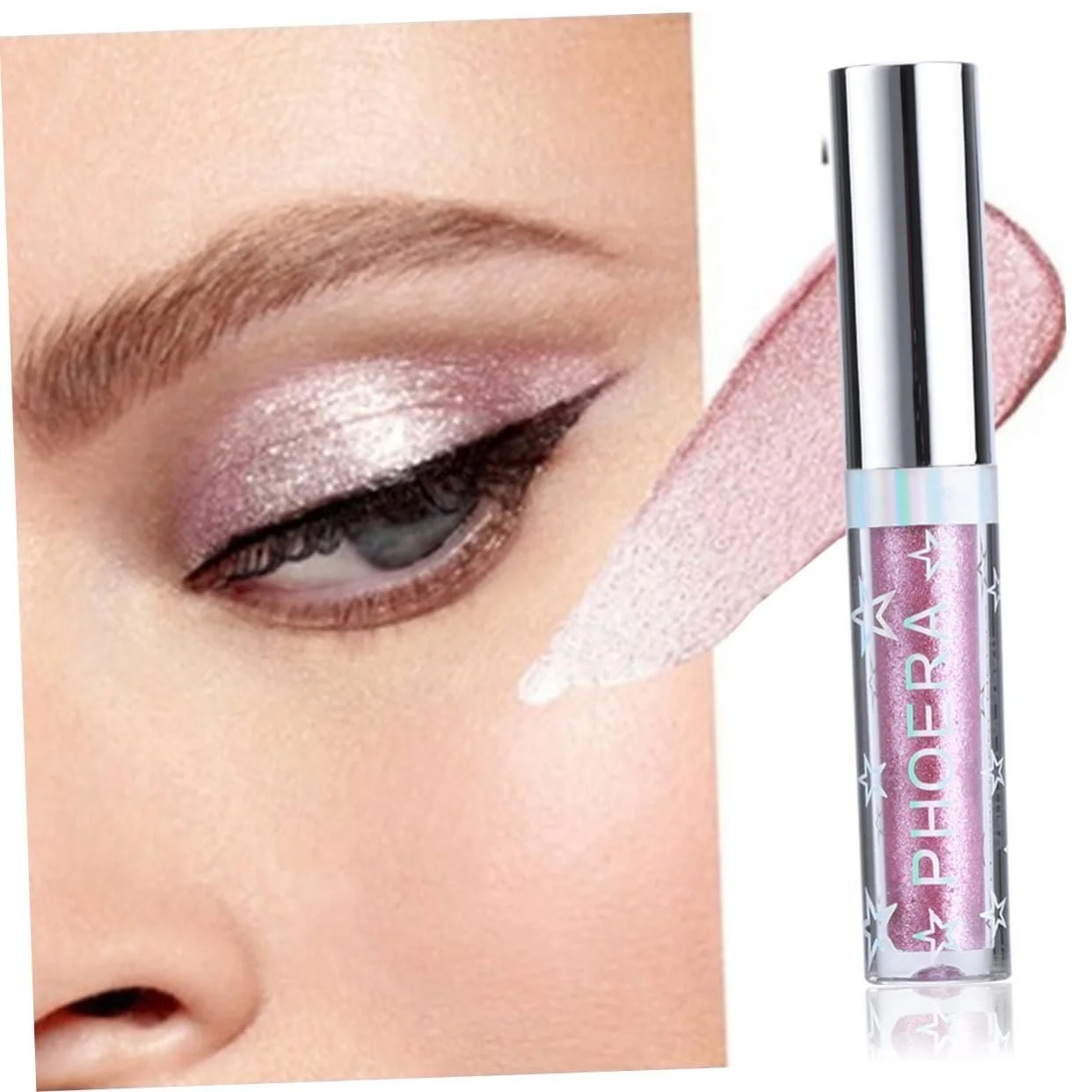 Жидкая Подводка для глаз minkissy с блестками, фото №7