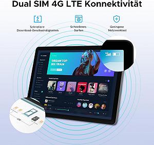 Планшет 11" Full HD DOOGEE Tab G6 (6+24)/256ГБ 4G 2 SIM Android 15 8000 mAh Чорний-блакитний synthetic.ua - Фото 1