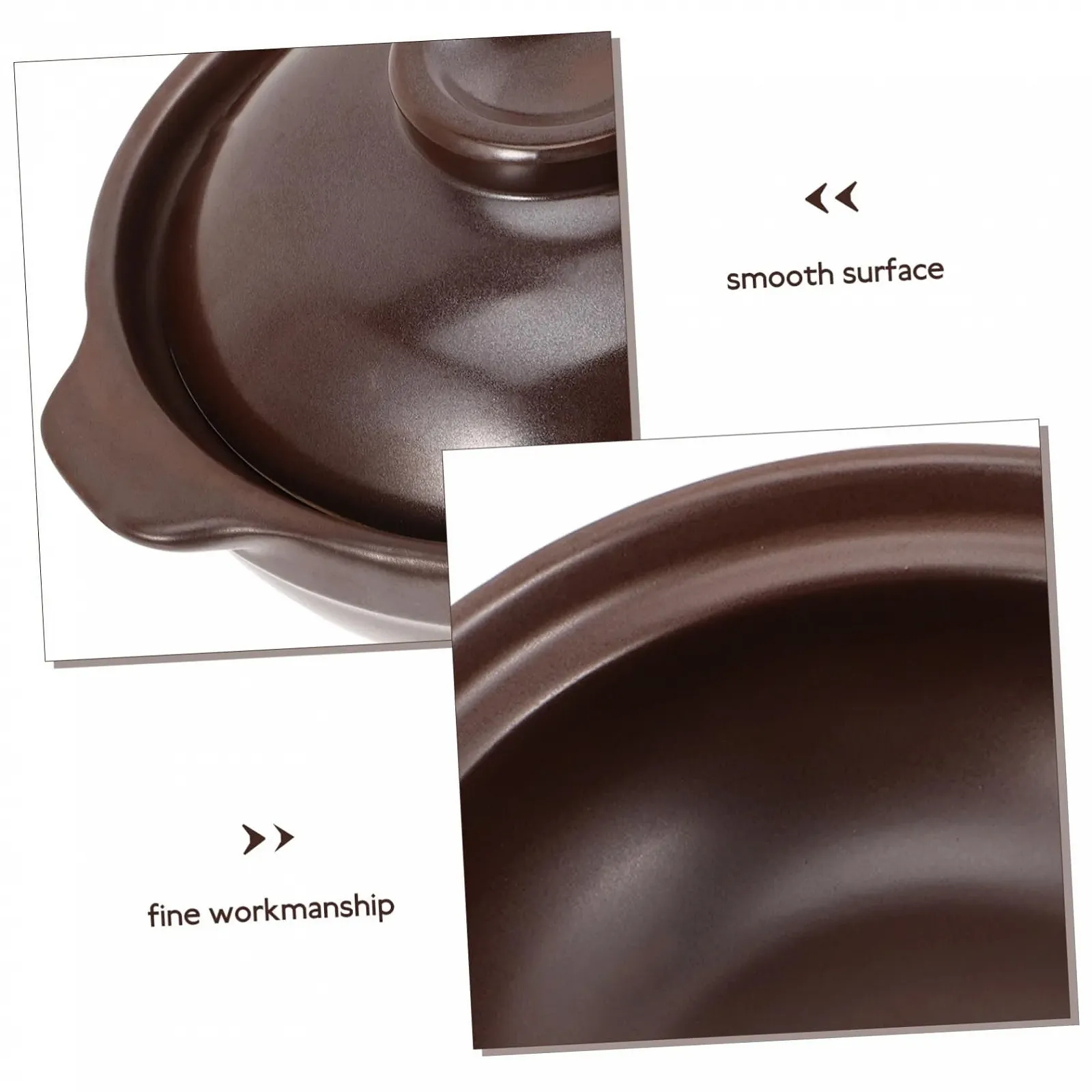 Горщик глиняний з кришкою малий розмір термостійкий для супів та каш коричневий, фото №9