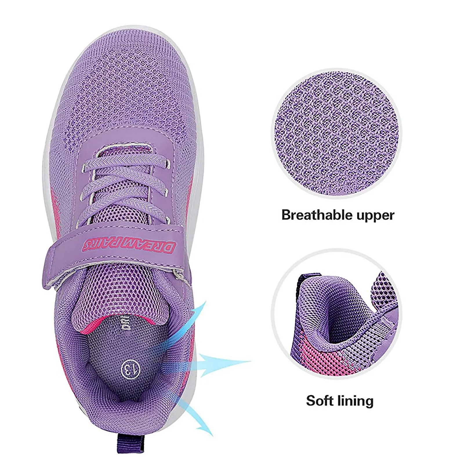 Кросівки DREAM PAIRS та дівчаток, дитячі кросівки, тенісні, дихаючі, для бігу, спортивні, фото №5