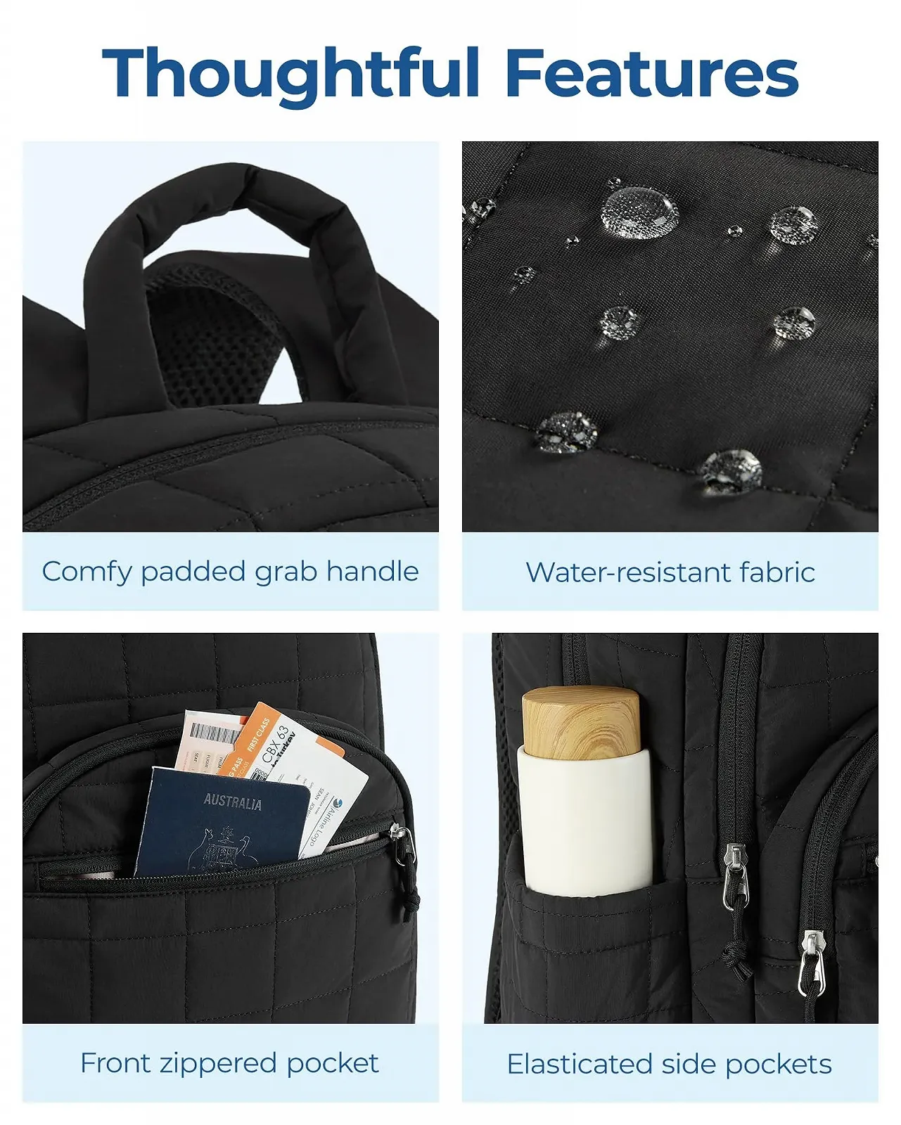 Рюкзак для ноутбука bagsmart 15.6 дюйма Черный, фото №5 Рюкзак для ноутбука bagsmart 15.6 дюйма Черный, фото №5