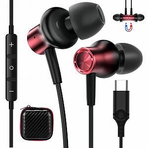 Наушники USB C USB C подключение для iPhone 15 Pro Samsung A54 A34 5G магнитные внутриканальные с микрофоном для Pixel 9 8a 7 Galaxy A55 A35 A33 A53 S24 Mi 13 - Фото 1