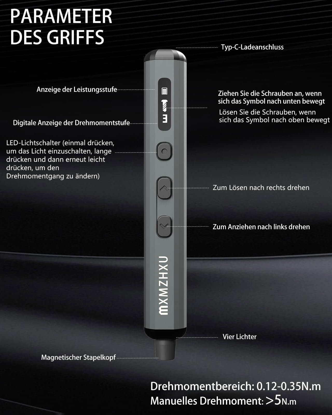 Електрична викрутка MXMZHXU, 68-в-1, з 64 магнітними бітами, 4 світлодіодними лампами, для ноутбуків, телефонів, окулярів, клавіатур, годинників, навушників, фото №2