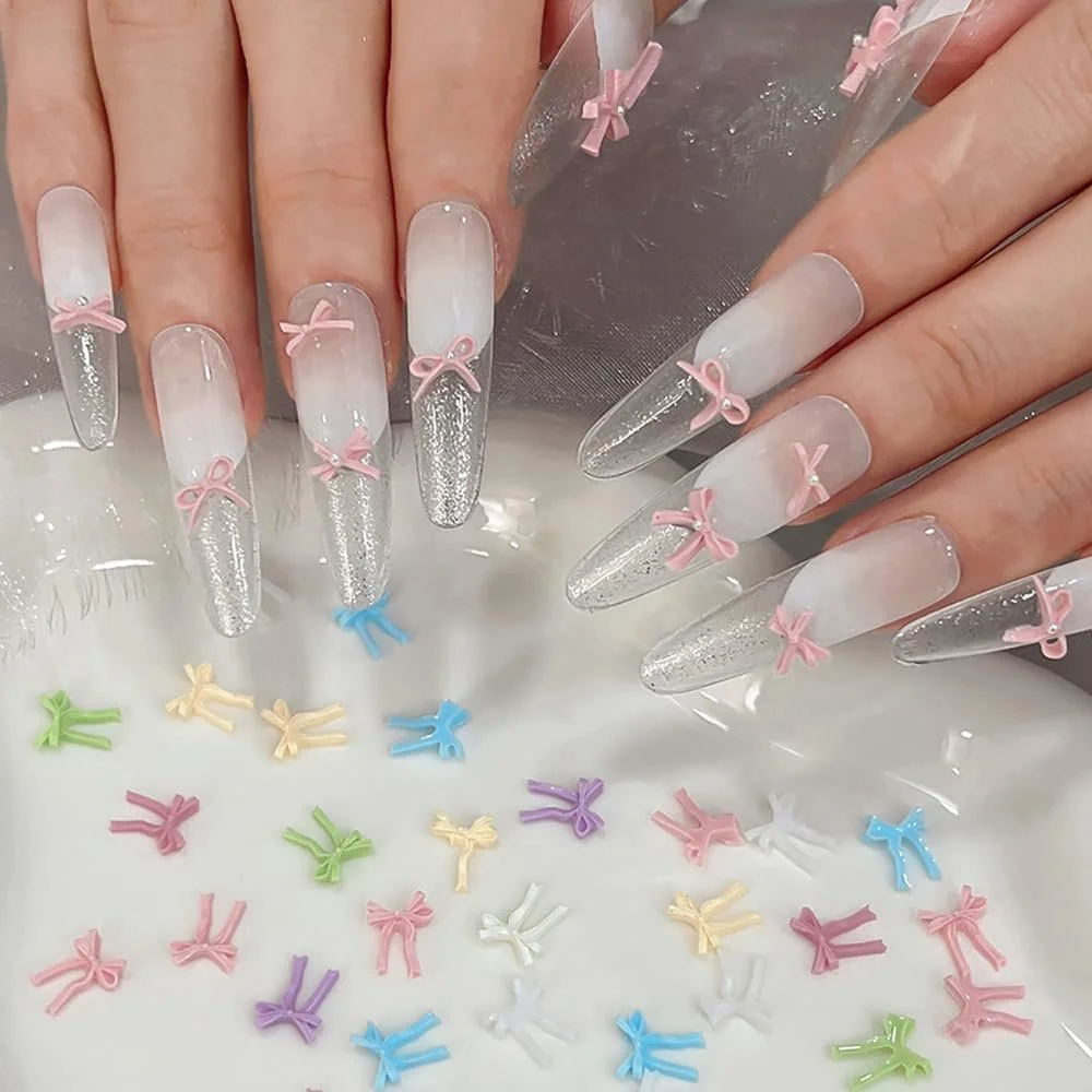 Підвіски-банти для нігтів Різнокольорові 100 шт., фото №6