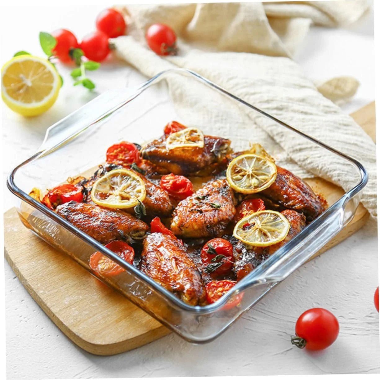 Форма для запекания стеклянная термостойкая с двойными ручками овальная, фото №7