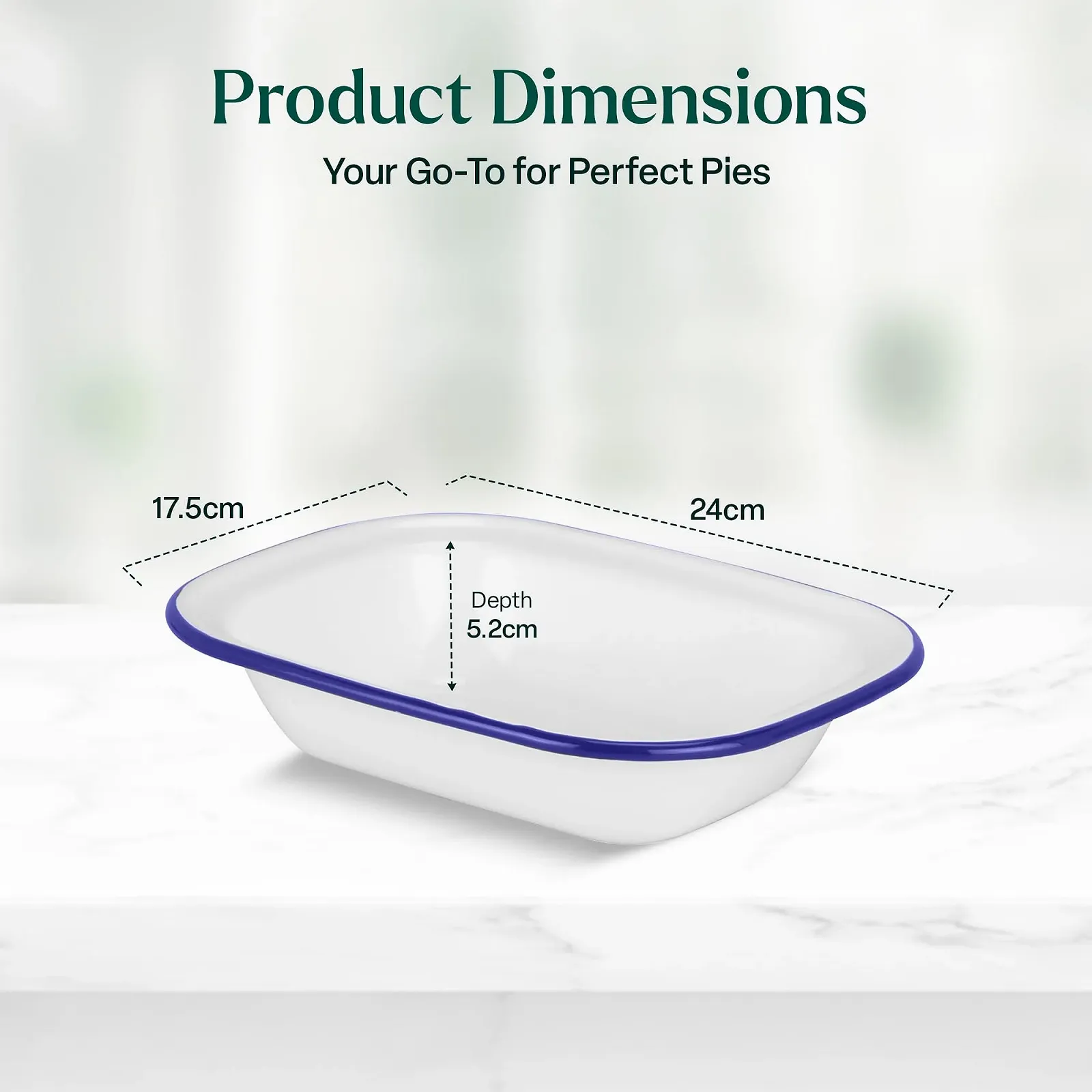 Форма для запікання Winsome емальована прямокутна 24 x 18 x 5.5 см біла, фото №2