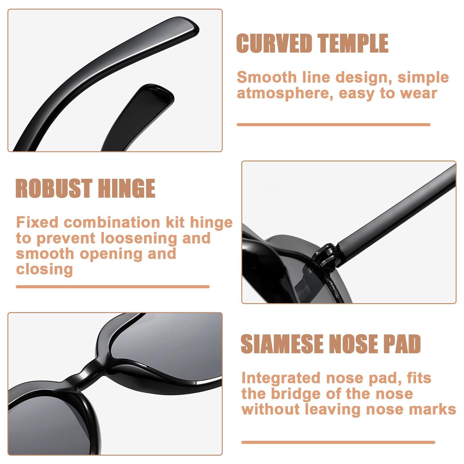 Сонцезахисні окуляри Серце Ezydka Вінтажні окуляри у формі серця, Набір з 8 штук, фото №4