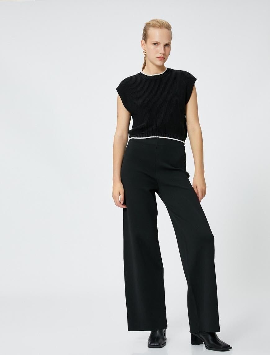 Штани Koton з широкими штанинами та середньою посадкою для жінок, фото №2 Штани Koton з широкими штанинами та середньою посадкою для жінок, фото №2