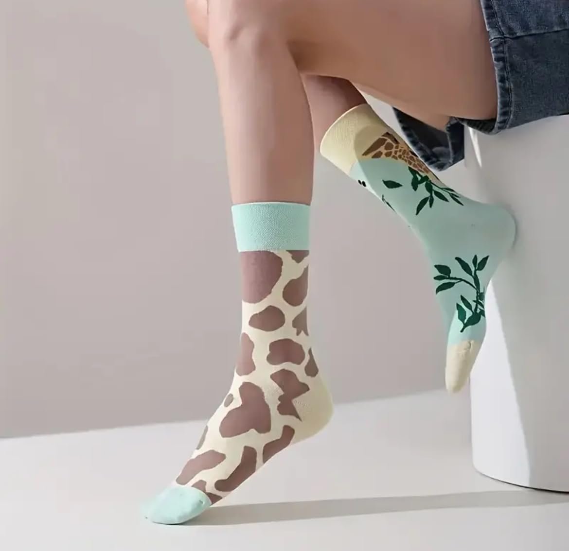 Носки Жираф Подарок Размер 4-8 Желто-зеленый 4-8, фото №3