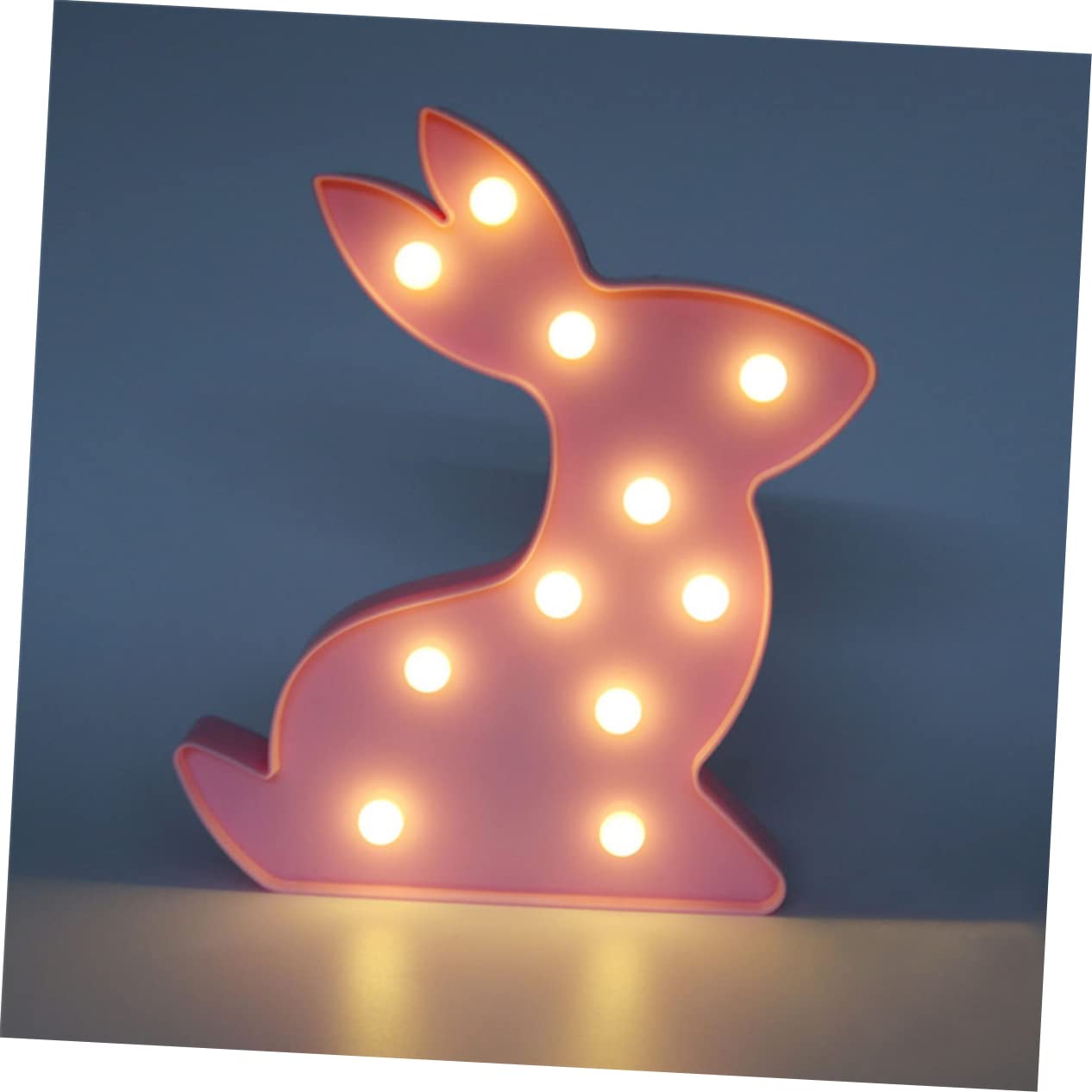 Ночник Housoutil 2 x Marquee Bedside Lamp Rabbit LED Декоративная Светодиодная Лампа Кролик Розовая, фото №4