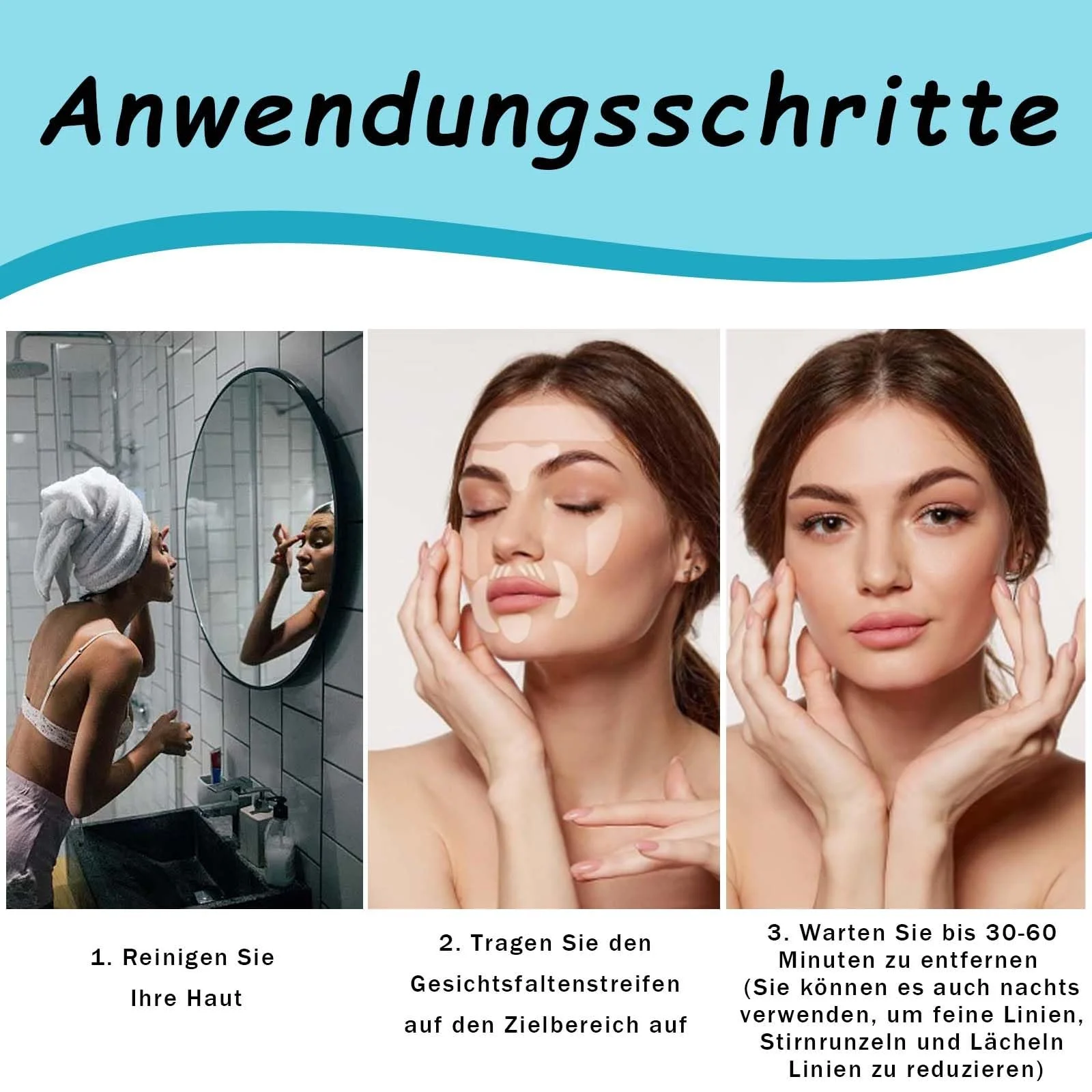 Смужки для видалення зморшок на обличчі Multifunctional, 160 шт., прозорі, фото №5