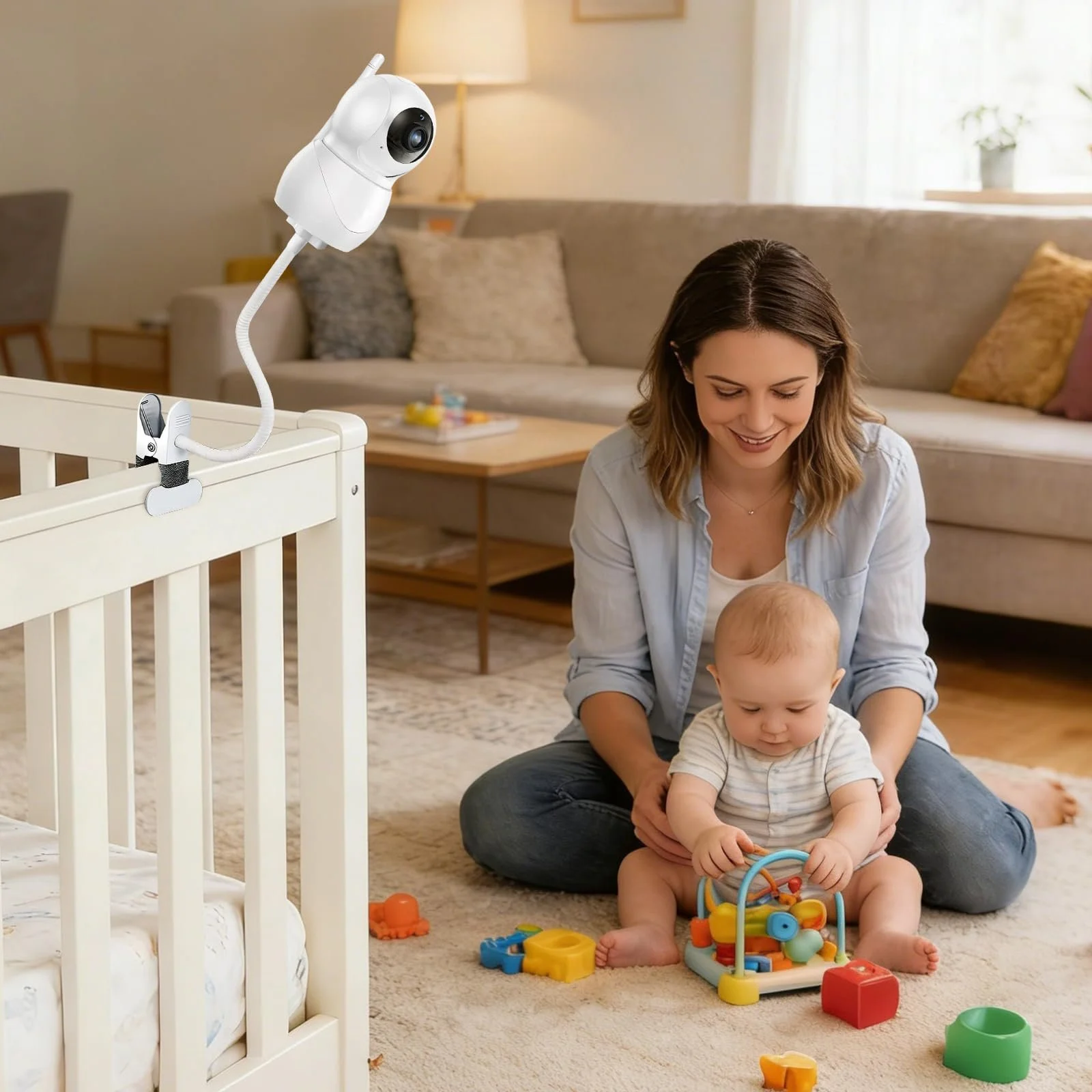 Тримач для відеоняні HelloBaby HB65/HB6339/HB66/HB6550/HB248/HB6558/HB40 & VTimes VT302 Гнучкий поворотний 360° різьблення 1/4", фото №6