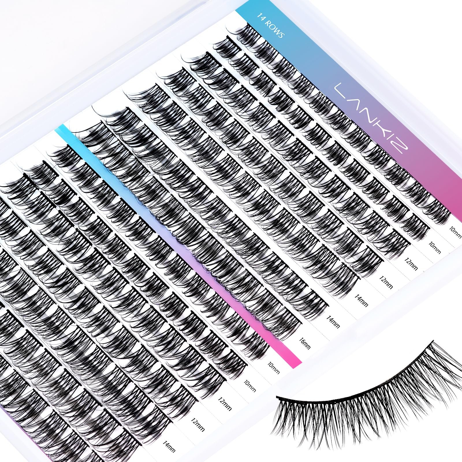 Вії Lankiz DIY Індивідуальні Кластерні D Завиток Д-Мікс 154 Шт. Природні, фото №1 Вії Lankiz DIY Індивідуальні Кластерні D Завиток Д-Мікс 154 Шт. Природні, фото №1