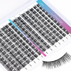 Вії Lankiz DIY Індивідуальні Кластерні D Завиток Д-Мікс 154 Шт. Природні - Фото 1