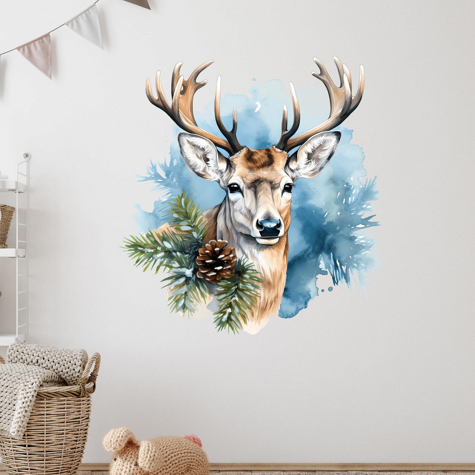 Наклейка на стіну GRAZDesign Різдвяний олень 32 x 30 см Синя, фото №4 Наклейка на стіну GRAZDesign Різдвяний олень 32 x 30 см Синя, фото №4