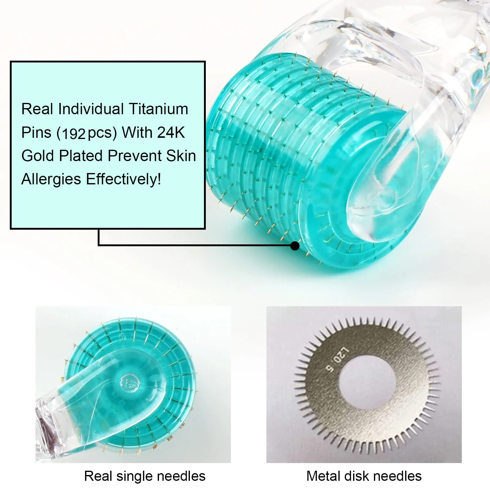 Derma Roller 0.3 мм, система мікроголок для шкіри, проти старіння, від прищів, розтяжок, целюліту, фото №5