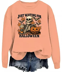 Свитшот Just Waiting For Halloween Skelett - Фото 1