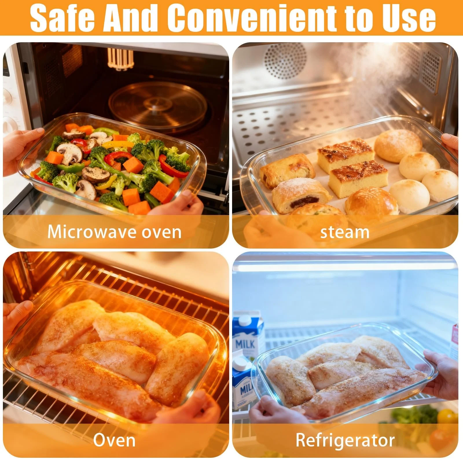 Форма для запекания Glass Oven Dish 1.6 л Стеклянная прямоугольная с крышкой Прозрачная, фото №4 Форма для запекания Glass Oven Dish 1.6 л Стеклянная прямоугольная с крышкой Прозрачная, фото №4