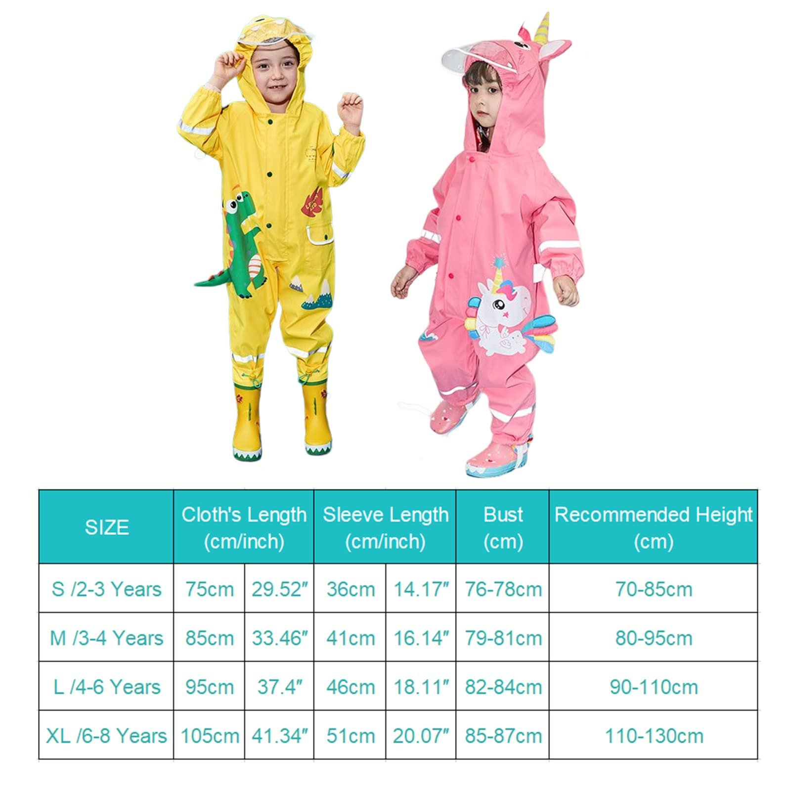 Дитячий дощовий пончо Hovkib для малюків, дощовики для хлопчиків і дівчаток, фото №7