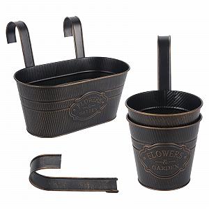 Підвісні квіткові горщики Металеві зі знімними гачками Набір 3 шт. - Фото 1