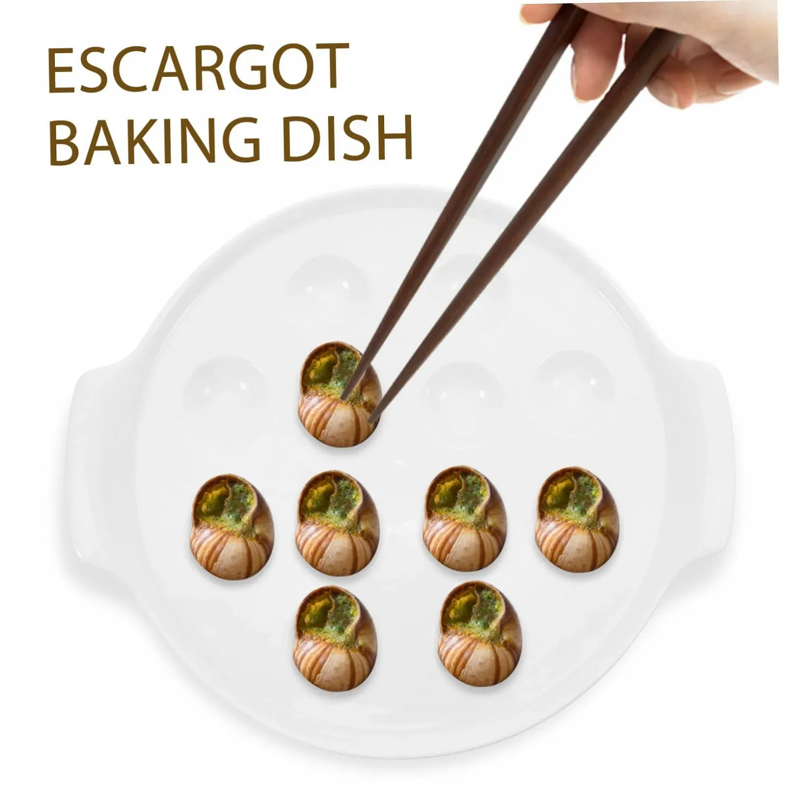 Форма для запекания улиток LABRIMP керамическая с порционными углублениями и ручками жаропрочная французский дизайн, фото №3