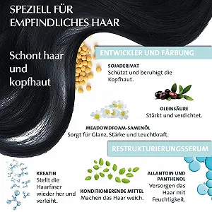 Фарба для волосся Clinuance для чутливої шкіри голови, перманентна, без аміаку, 1.0 Чорний (2 упаковки) synthetic.ua - Фото 1