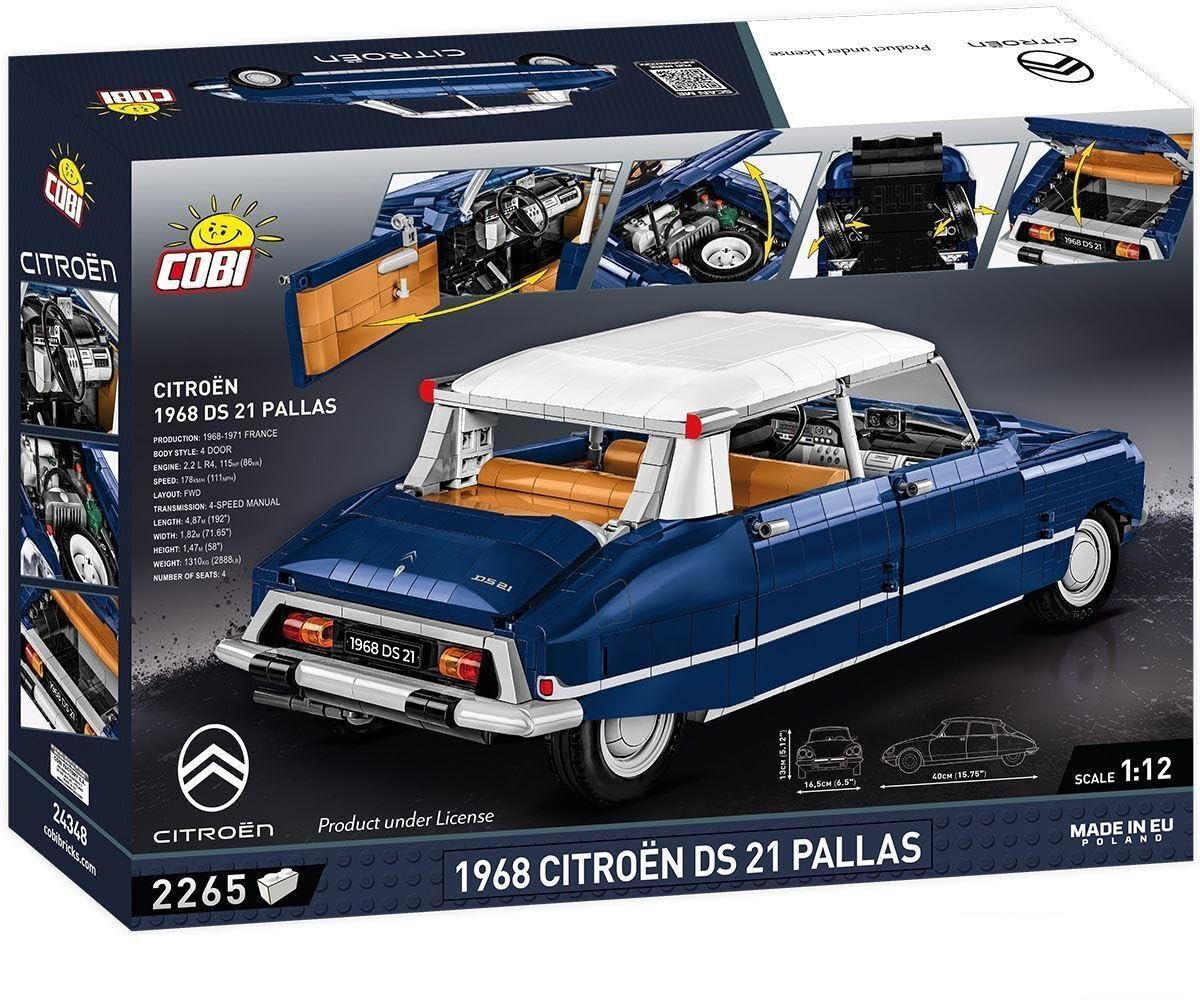 Cobi BlueBrixx 24348 Citroen DS 21 Pallas 1968 из 2265 компонентов, фото №3