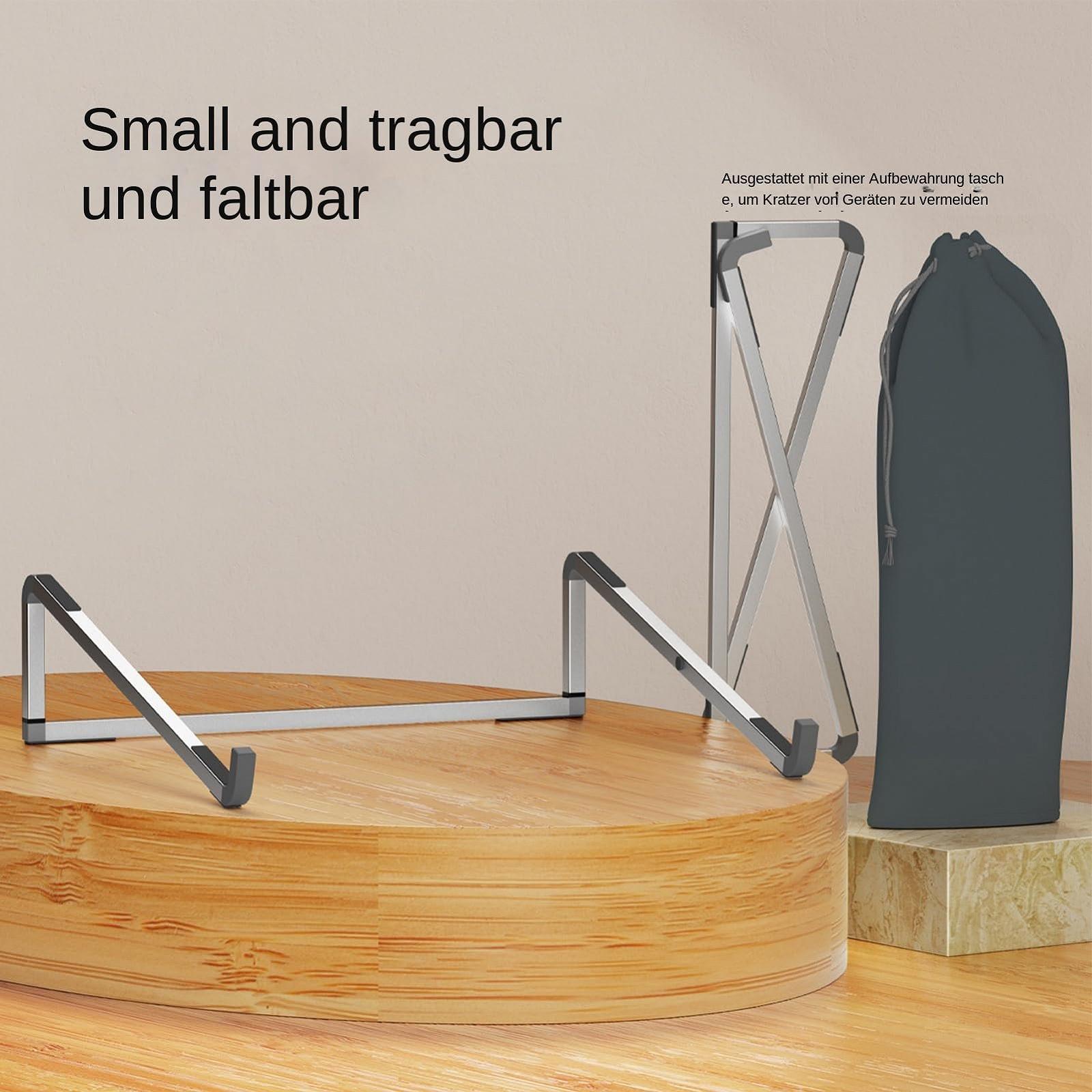 Підставка для ноутбука алюмінієва вентильована охолоджуюча з регульованим кутом нахилу, ергономічна портативна складна, фото №7