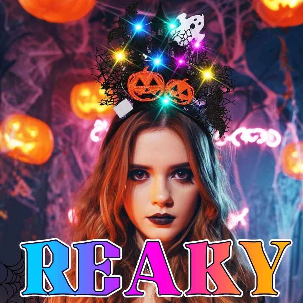 Хелловін Обруч для волосся Reaky LED, фото №7