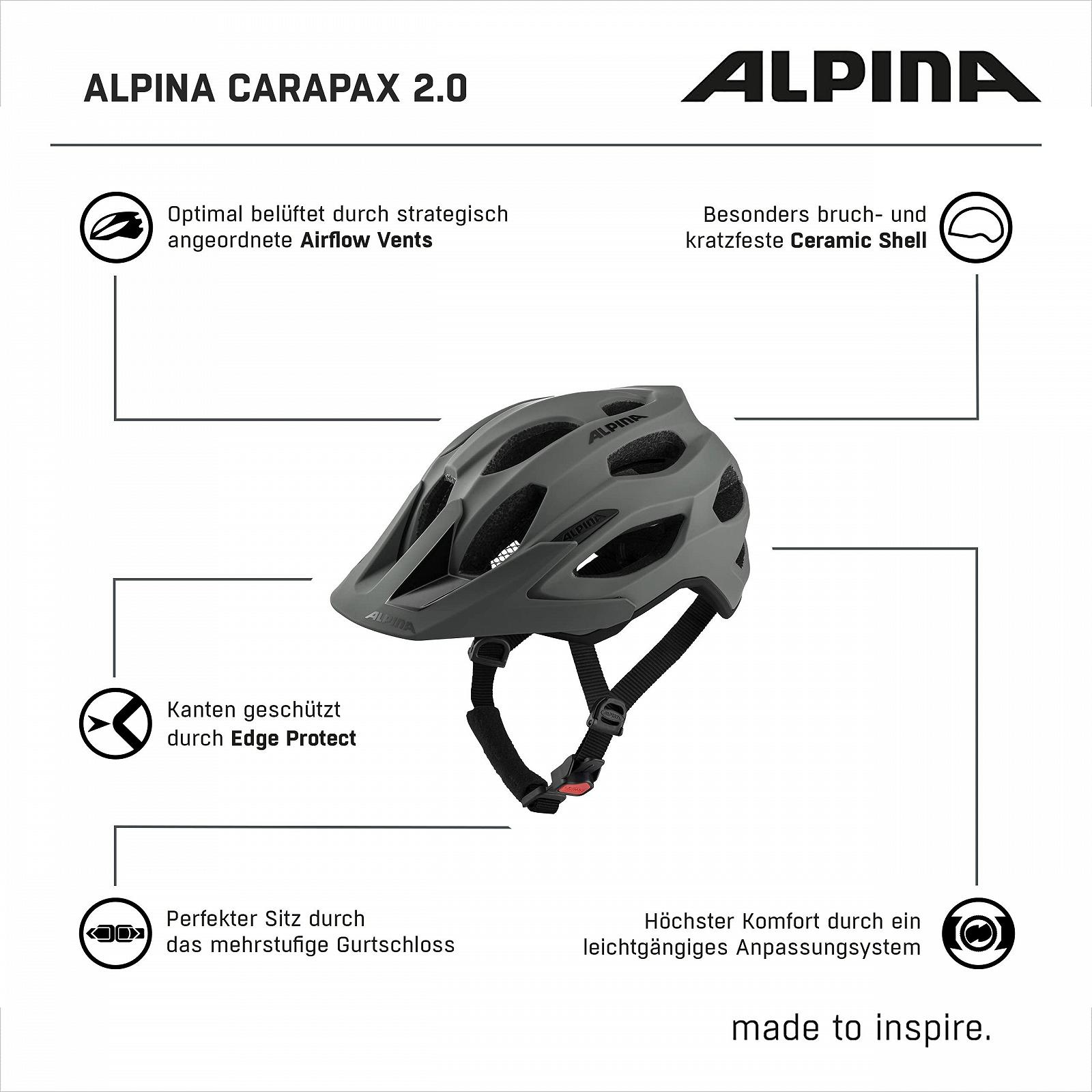 Шлем ALPINA Carapax 2.0 Moon-Grey-Peach Matte, фото №6