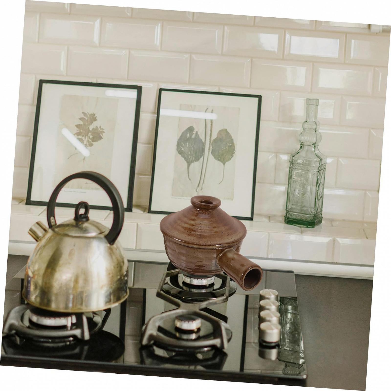 Кастрюля керамическая термостойкая с крышкой и ручкой, фото №9