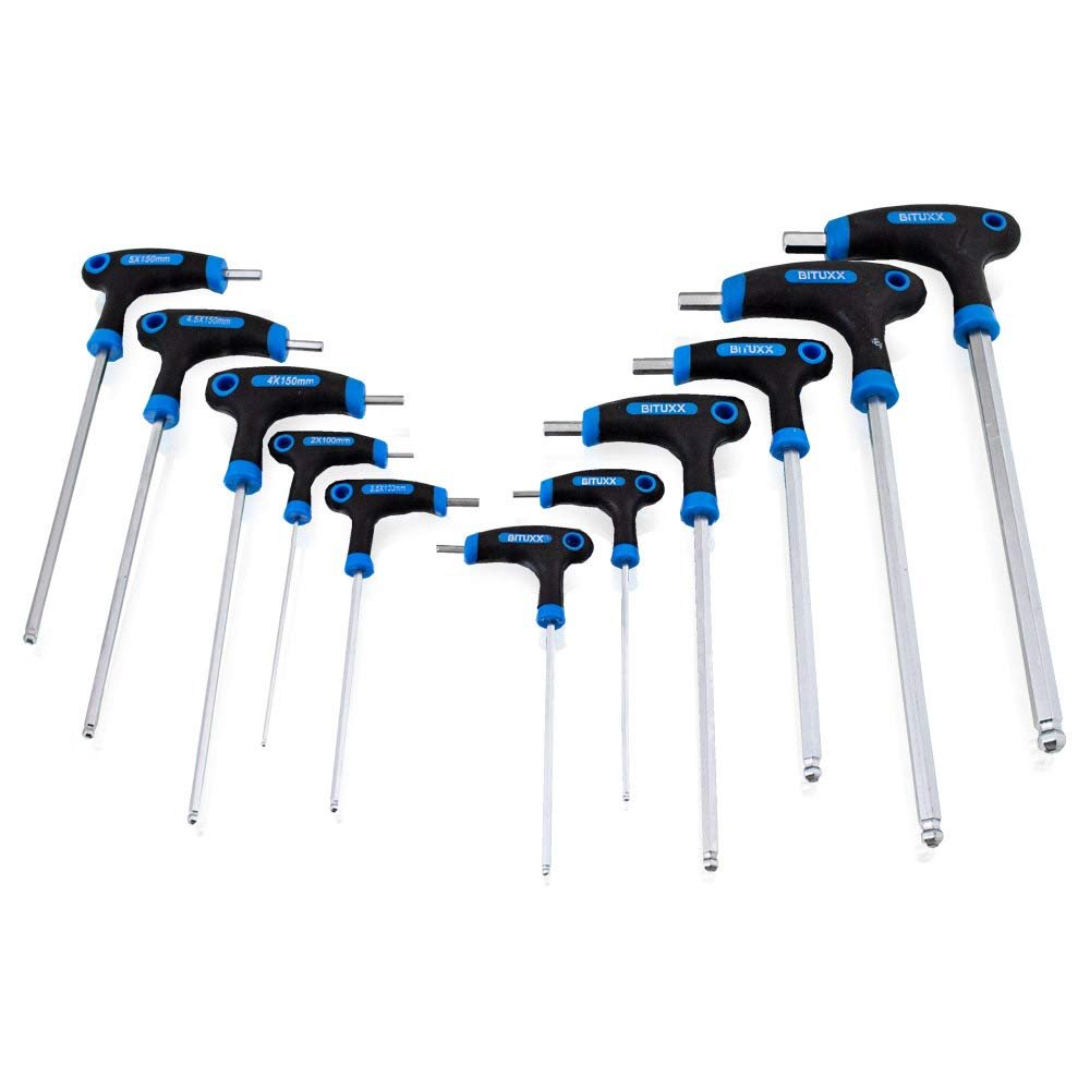 Набір викруток BITUXX 11 штук Hexagon Socket T Cross Handle 2-10 мм, фото №1