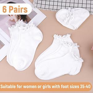 Носки с оборками Хлопковые 6 пар Белый 35-40 synthetic.ua - Фото 1