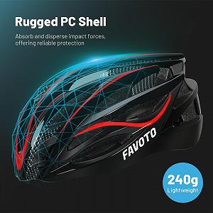 Шолом Favoto велосипедний MTB регульований червоно-чорний synthetic.ua - Фото 1