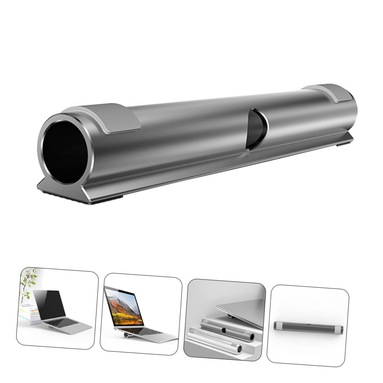 Подставка для ноутбука Алюминиевая с держателем для кабеля, противоскользящей подкладкой, фото №9 Подставка для ноутбука Алюминиевая с держателем для кабеля, противоскользящей подкладкой, фото №9