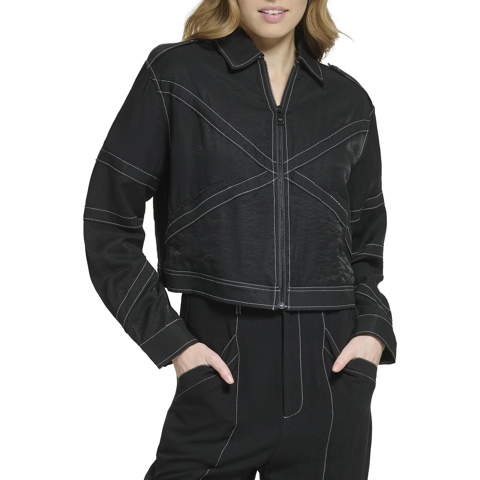 Жіноча куртка DKNY з довгими рукавами Crinkle Dressing, фото №4