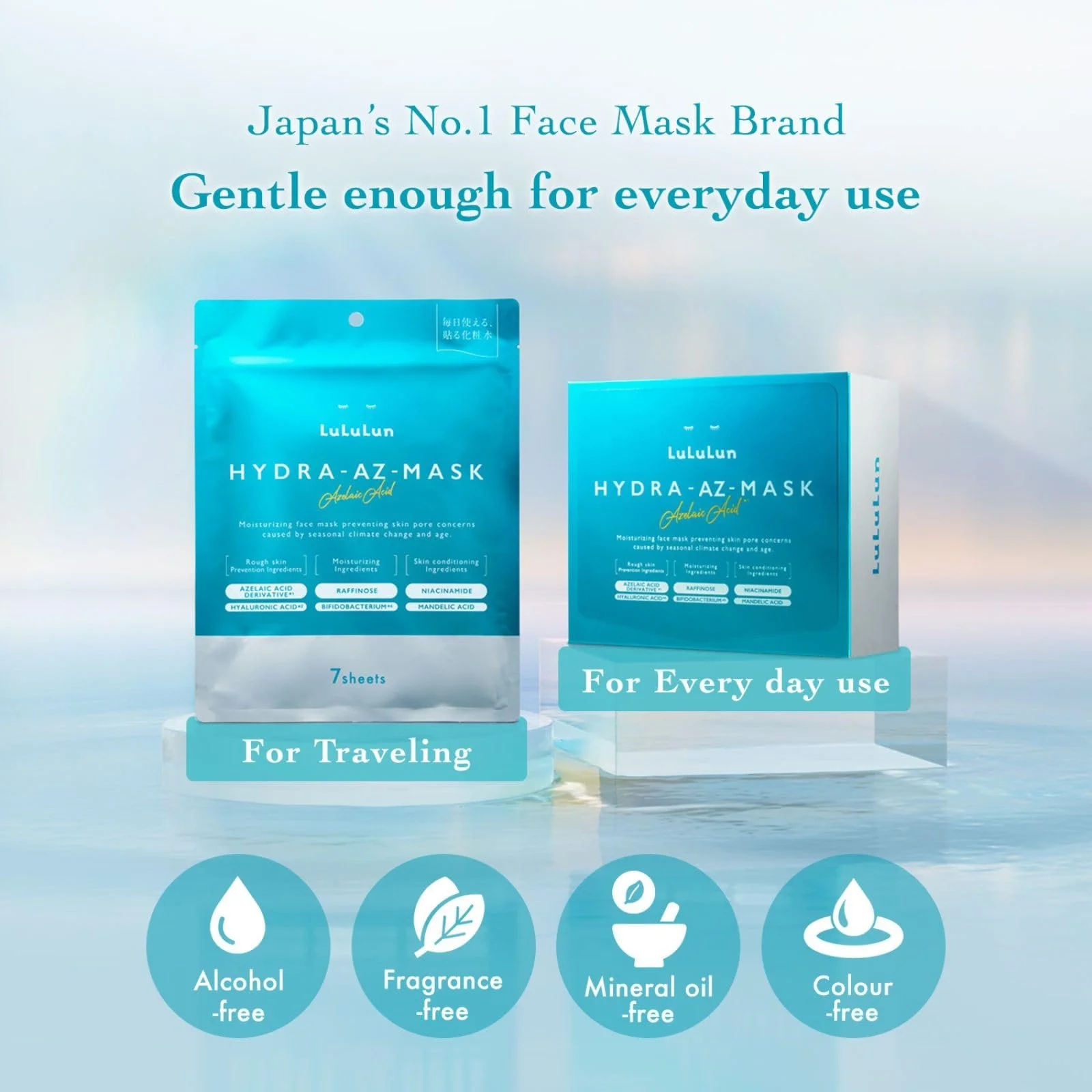 Тканинна Маска Lululun Hydra-AZ Для Звуження Пор з Азелаїновою Кислотою, 7 шт, фото №8