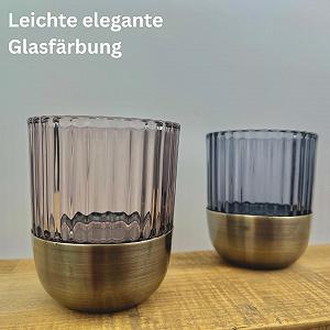 Набір 2 Ліхтар Металевий Бронзовий - Ретро Тримач для Свічок Великий Декоративний Скляний synthetic.ua - Фото 1