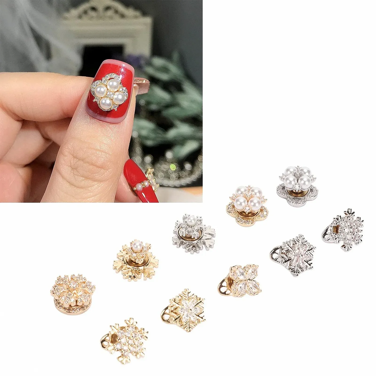 Стразы для ногтей Tyenaza 10 шт. Разные формы, фото №4