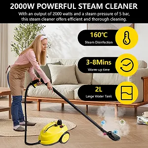 Пароочиститель 2000W, объем резервуара для воды 2 л, давление пара: 5 бар synthetic.ua - Фото 1