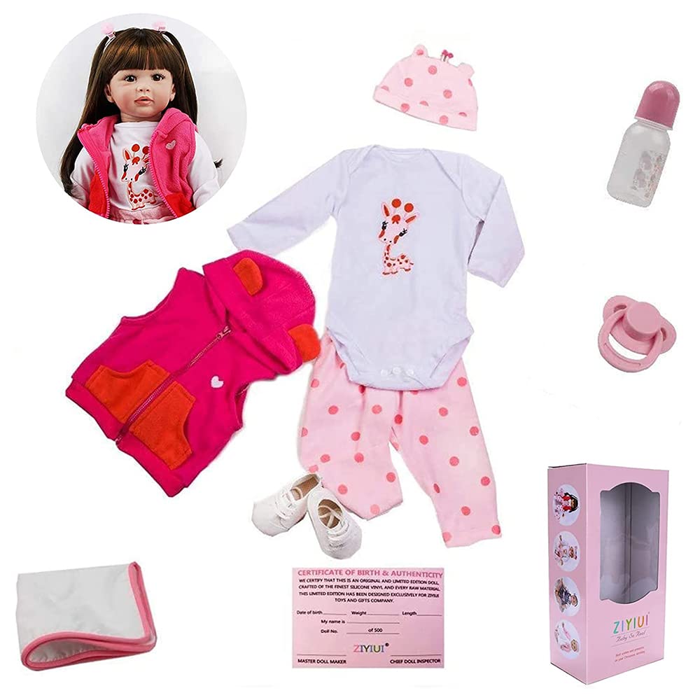 Кукла Реборн ZIYIUI 55 см, девочка, винил-силикон, мягкая, магнитная соска, фото №6