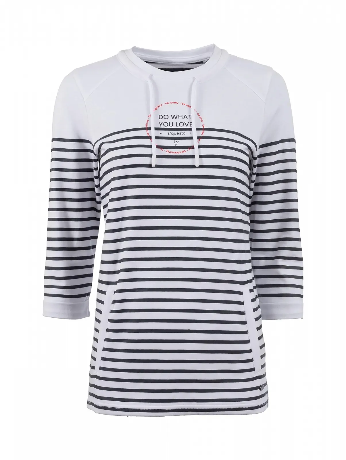 Легкая Толстовка s'questo 3/4 Полосатая Толстовка на Кулиске Soquesto, фото №1