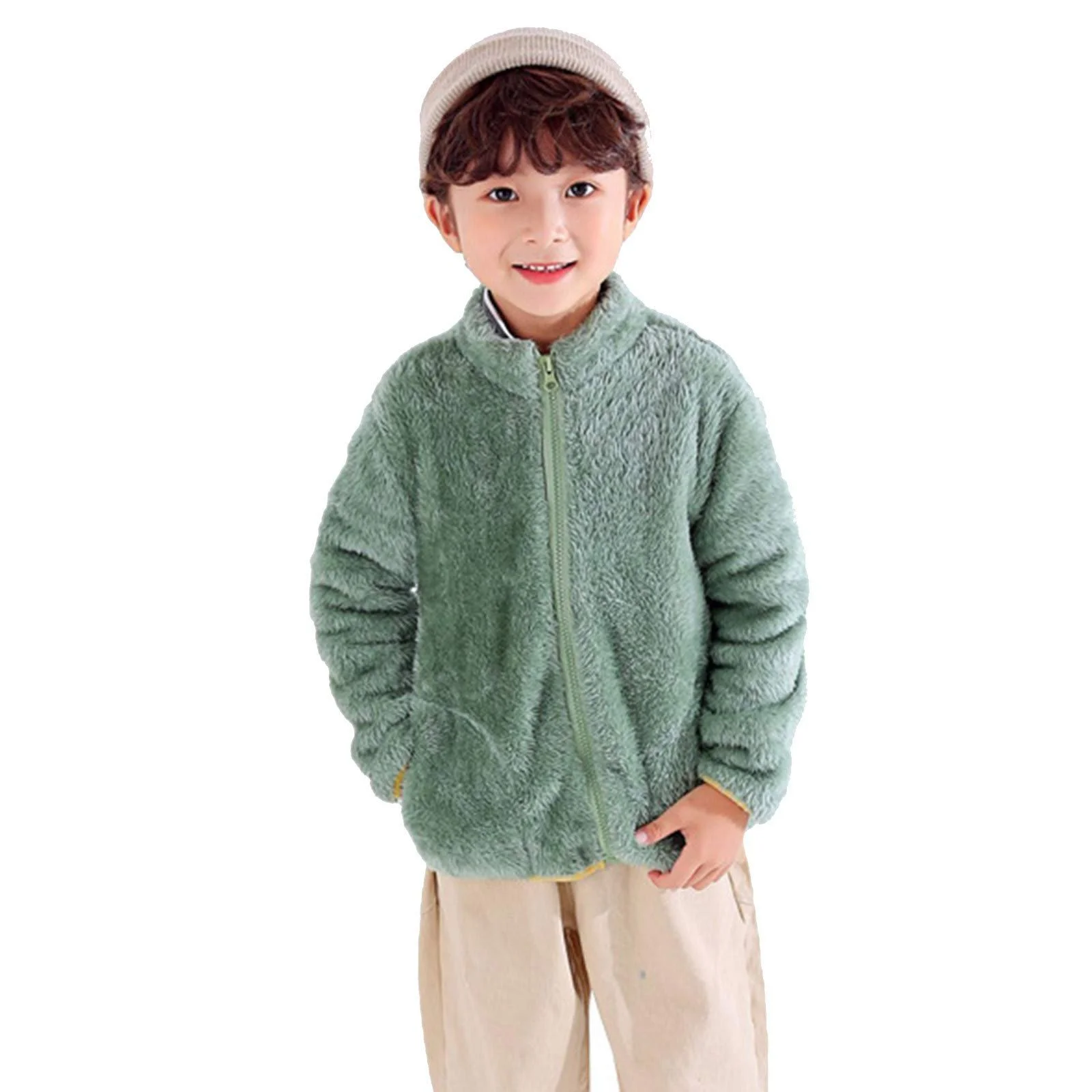 Фланелевая зимняя флисовая куртка для мальчиков Generisch, теплая, толстая, шерстяная куртка, осенняя куртка, зимняя куртка, фото №1