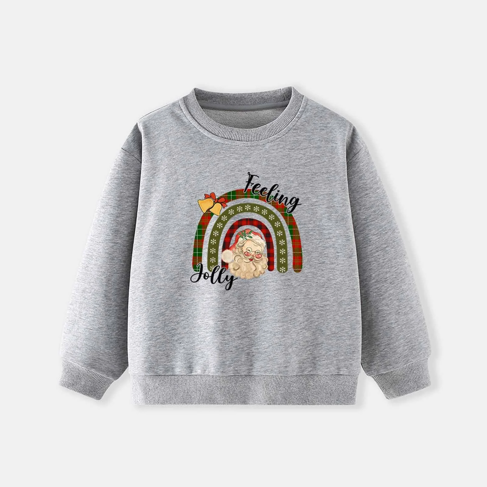 Пуловер для девочки с принтом, с длинными рукавами, круглым вырезом горловины, мягкий флисовый топ для праздничных событий, вечеринок и повседневной зимней одежды, размер 140, фото №2