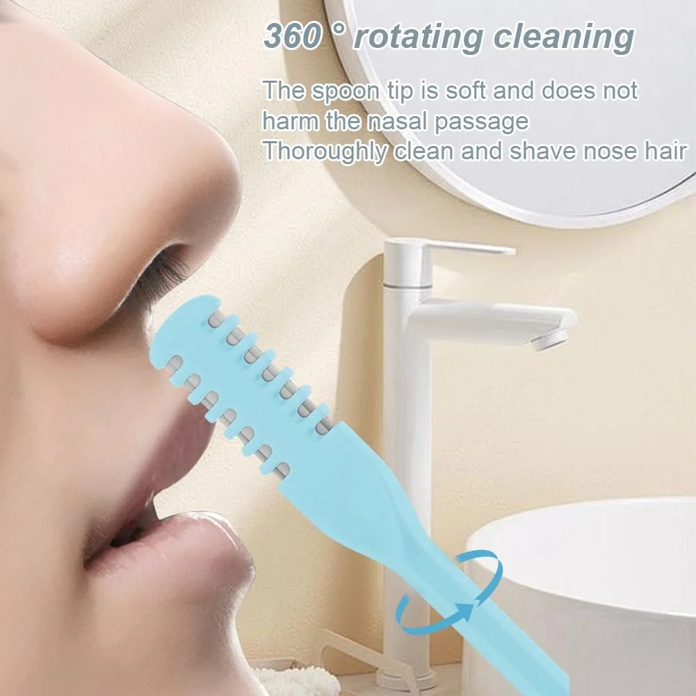 Тример для носу 2 в 1 5 штук 360° обертовий інструмент для видалення волосся з носу портативний мануальний двосторонній, фото №5